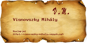 Visnovszky Mihály névjegykártya