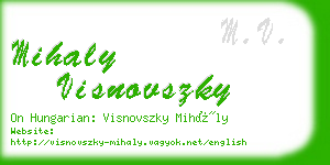 mihaly visnovszky business card
